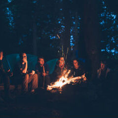 group around a campfire